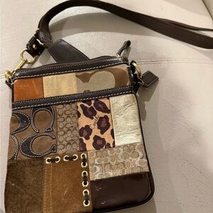 Coach Patchwork Crossbody in Brown, Tan and Cream